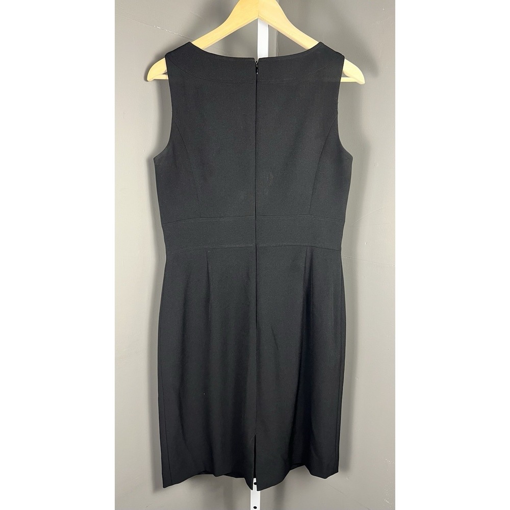 Tahari Arthur S. Levine Sleeveless Sheath Dress in Black SZ 8 Gold Hardware - Picture 2 of 7
